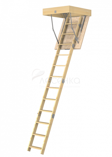 Деревянная чердачная лестница ЧЛ-23 600х875 - фото 1