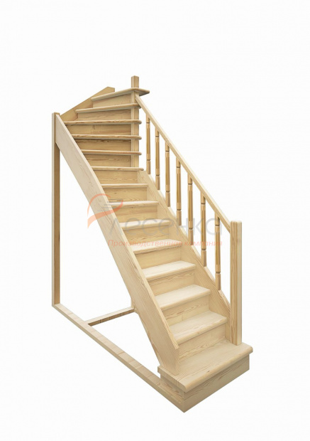 Деревянная межэтажная лестница ЛЕС-215 - фото 1