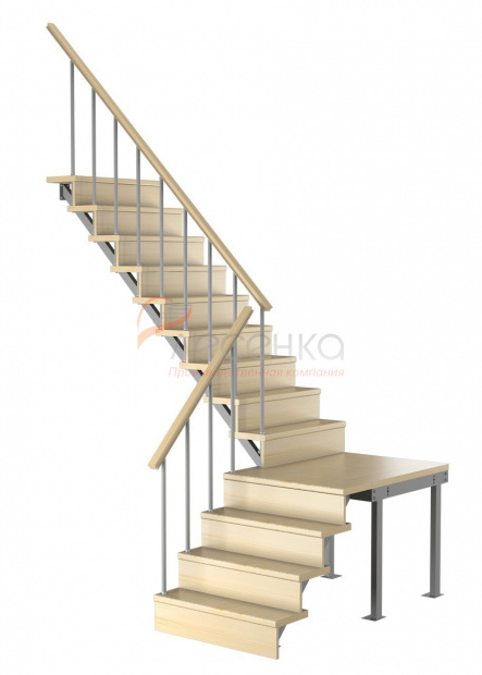 Комбинированная межэтажная лестница ЛЕС-15 - фото 1